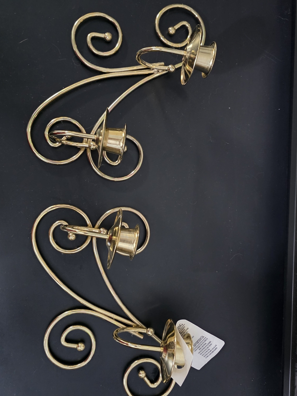 Home Interiors Gold Scroll Wall Candle Sconces (Pair)